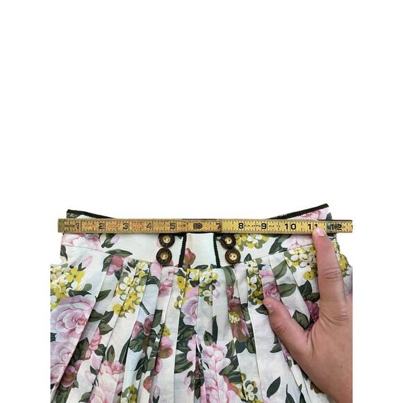 Trachtenmoden Alpentraum cotton and linen Floral Print A Line Skirt Size small - Picture 5 of 6